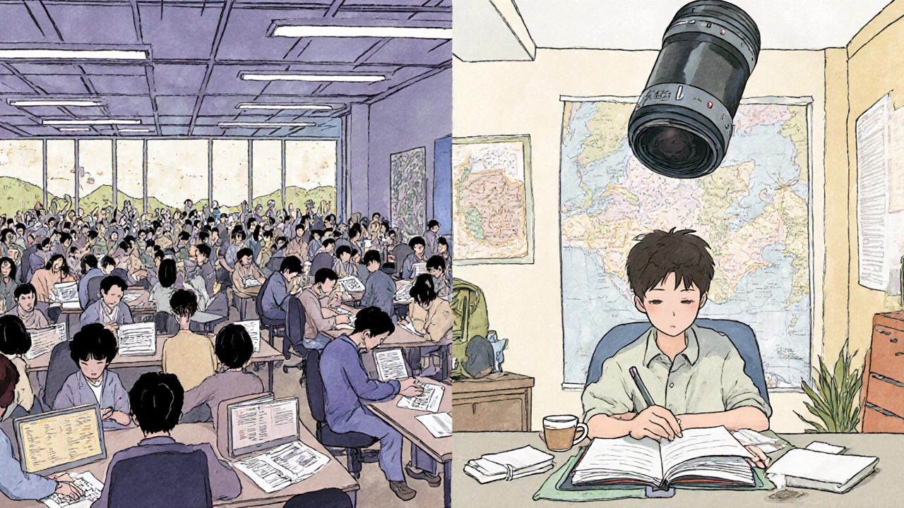 Bir yazarın 478 sayfalık bir dosya ile çalışırken, diğer tarafta yoğun bir TV yazım stüdyosu.