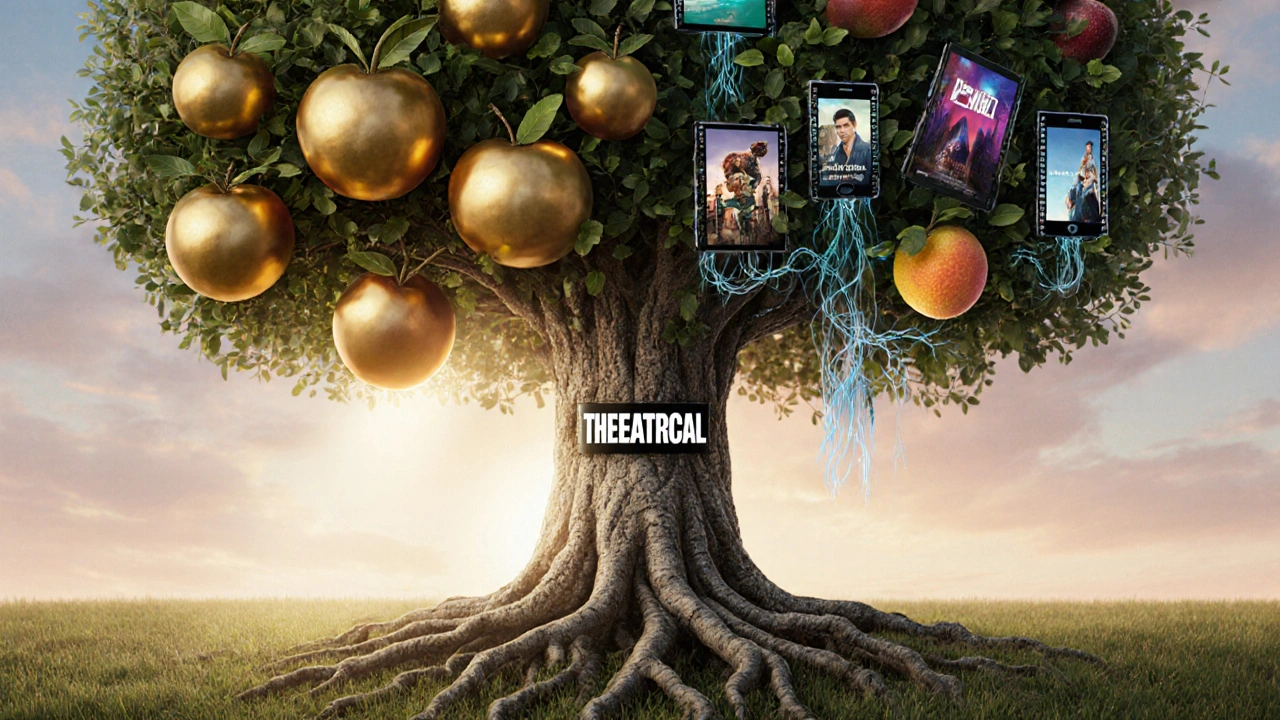 İki gövdeli bir ağaç: biri blokbuster filmler, diğeri çeşitlilikli bağımsız filmler.