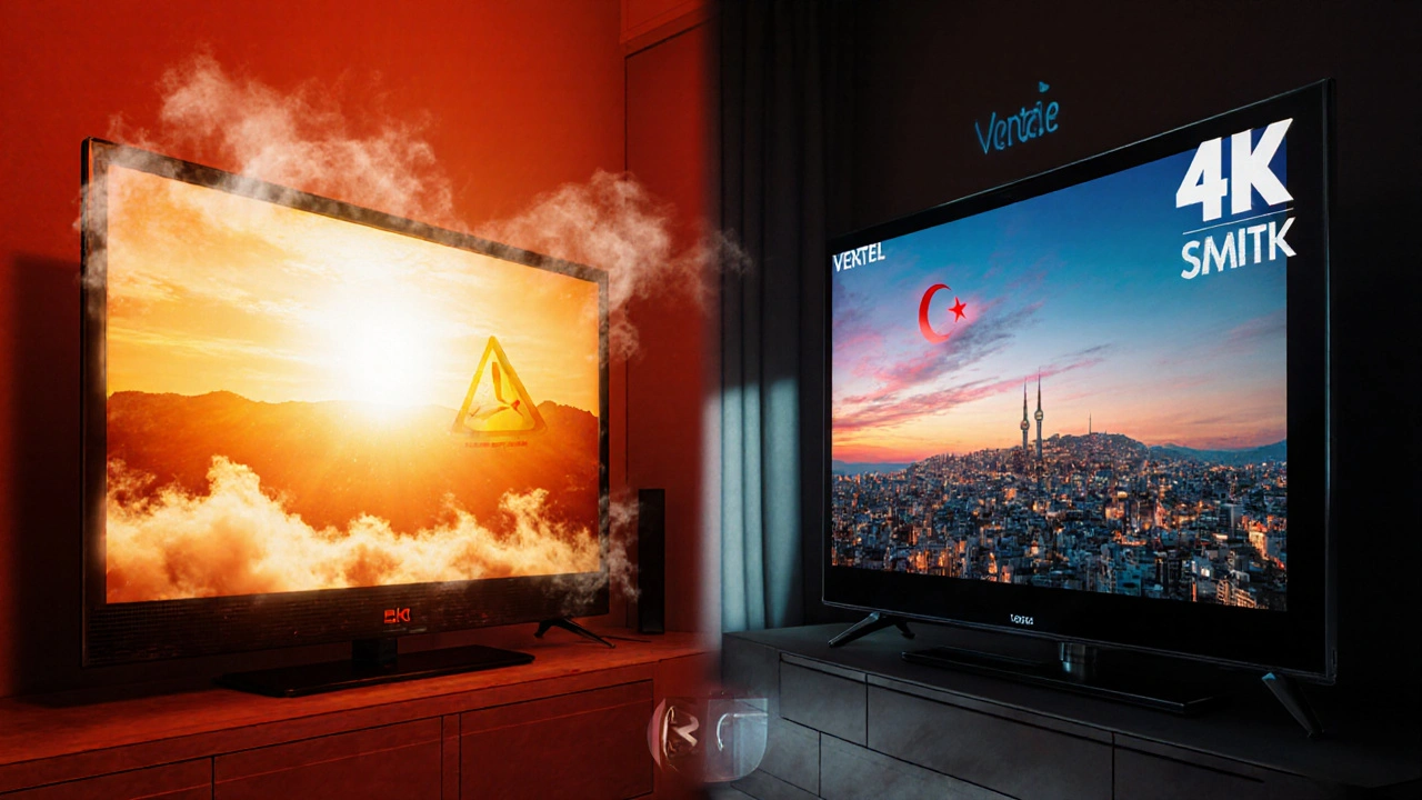 Türk marka TV soğuk ve verimli, yabancı marka TV sıcaklıkta aşırı ısınıyor.