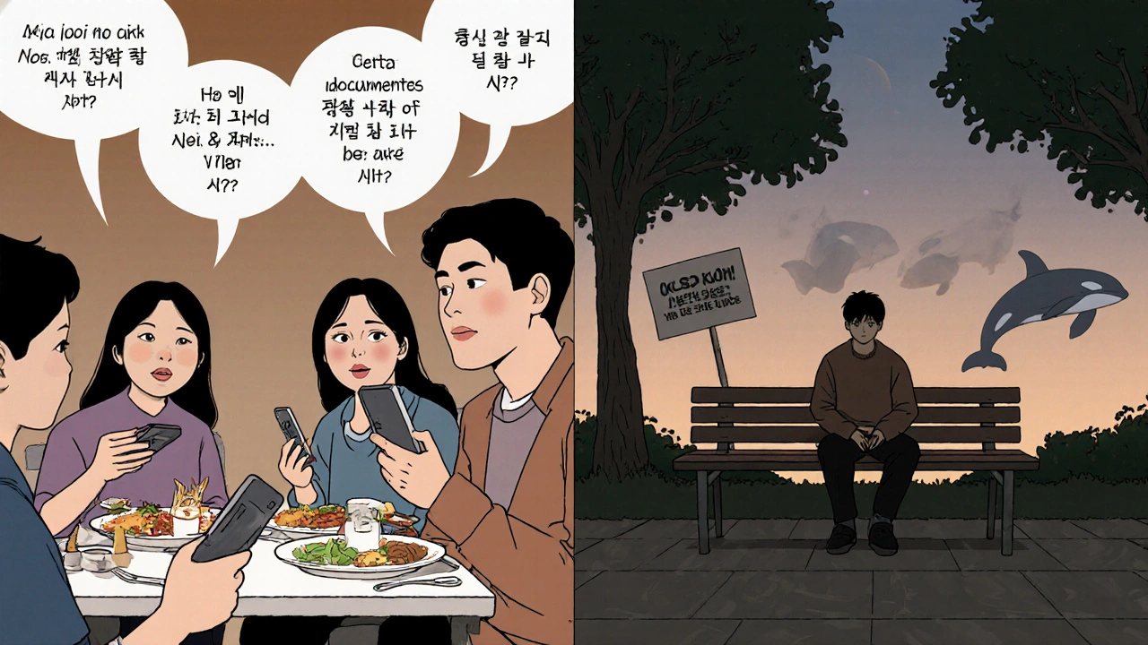 Bir grup insan belgesel diziyi tartışırken, yalnız biri sinema belgeselinden etkilenmiş şekilde sessizce oturuyor.