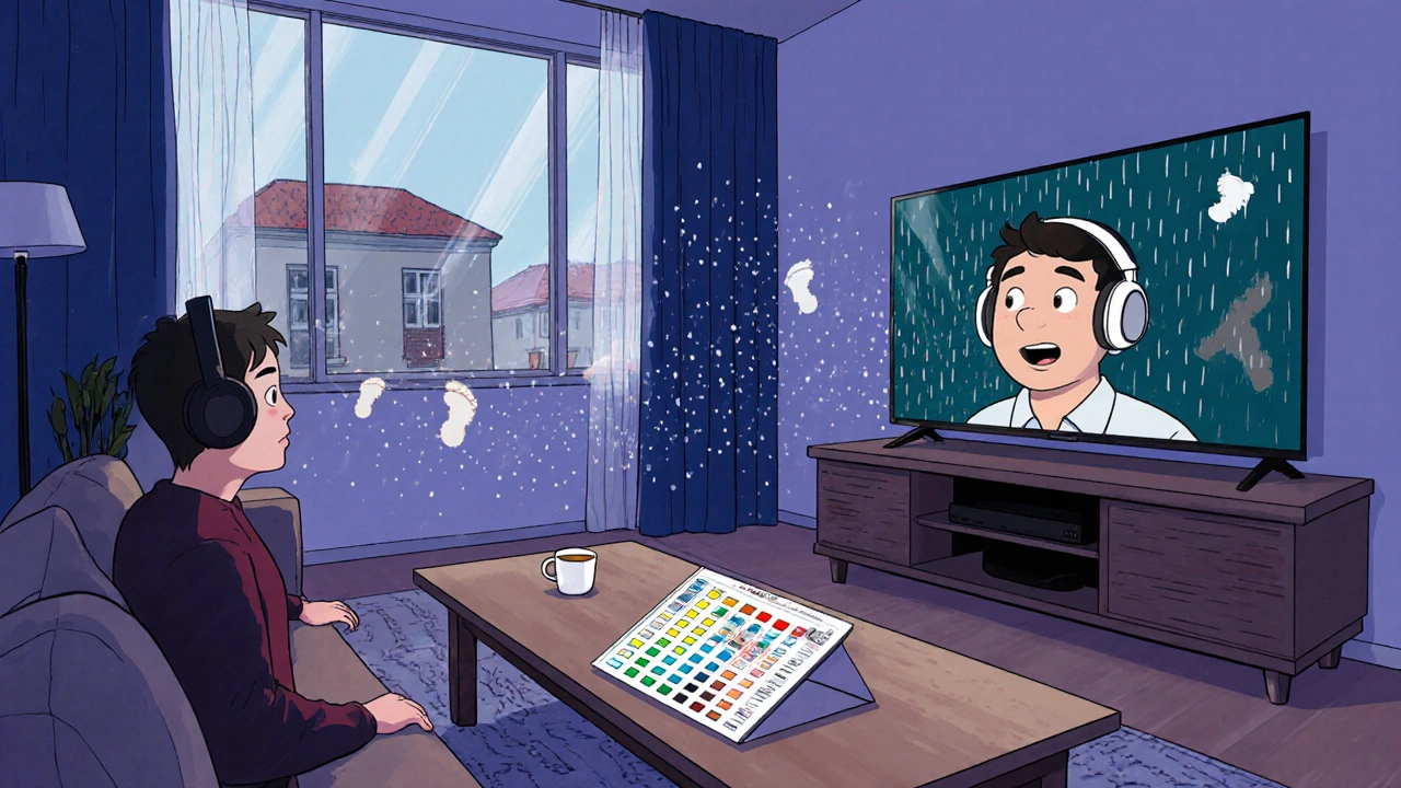 İstanbul&#039;da bir aile, Apple TV+ ile Dolby Atmos ses efektlerini başlarından gelen ses dalgalarıyla izliyor.