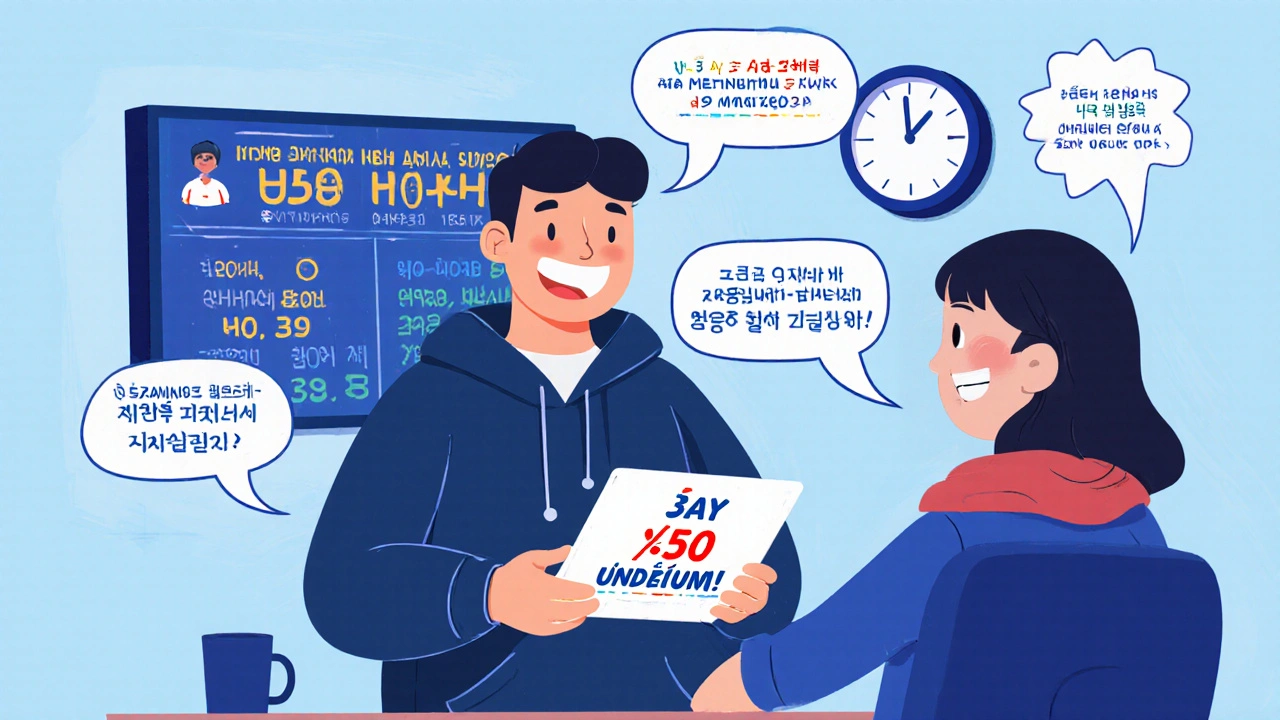 Müşteri hizmetleri görevlisi, müşteriye %50 indirim teklifi veriyor.