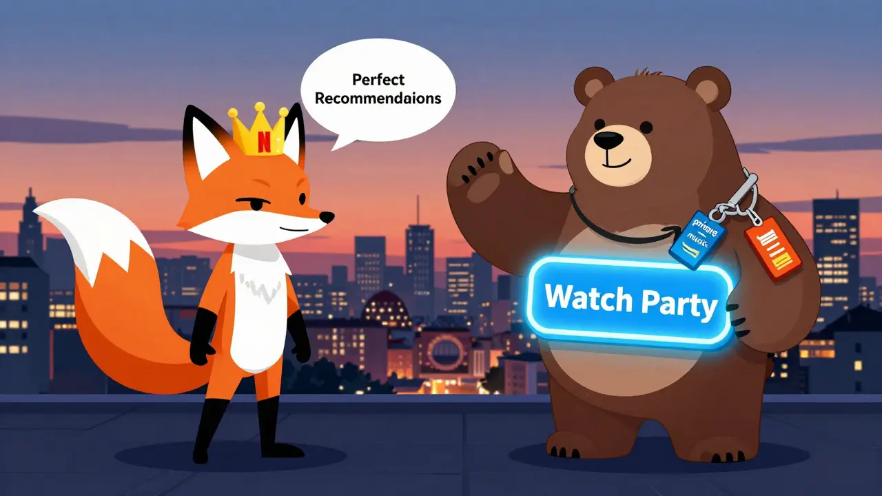 Netflix tilkisi ve Amazon ayısı, Türkçe dizi ve Prime avantajları temsiliyle karşı karşıya gelir.