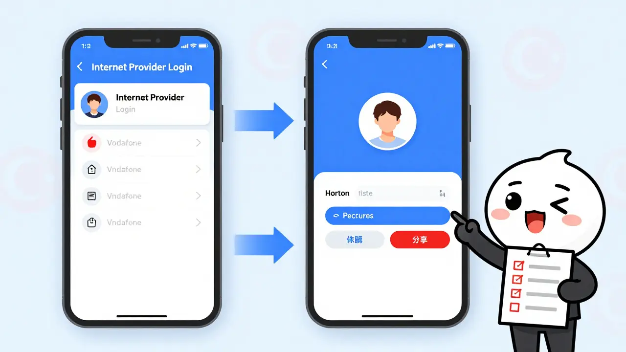 A user successfully logging into Max through their internet provider on a smartphone.