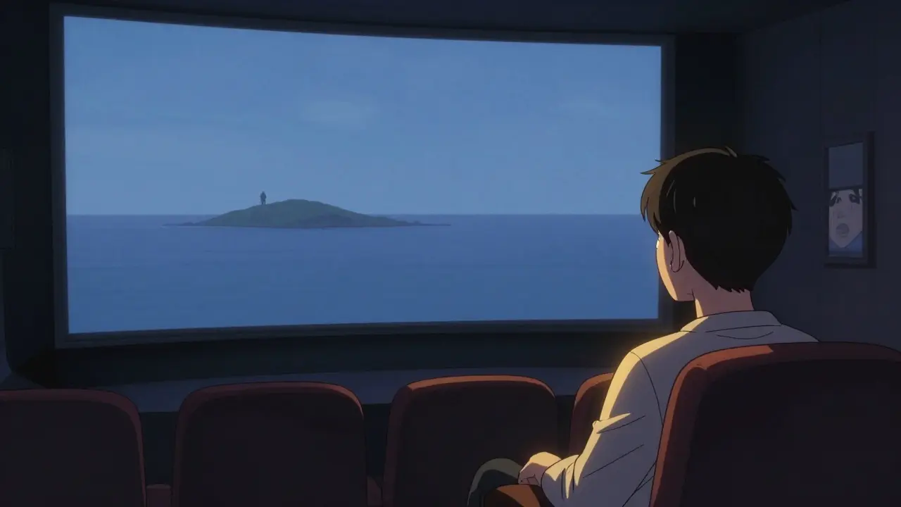 Bir izleyici, boş bir ekranın yansımasında kendi yüzünü görüyor.