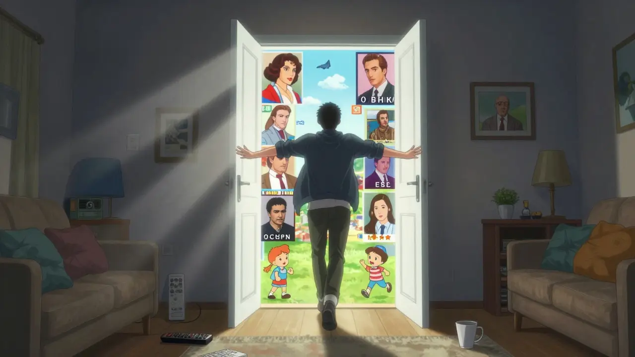 Bir kapıdan içeri giren kişi, Türk dizileri ve filmlerinin dünyasına adım atıyor.