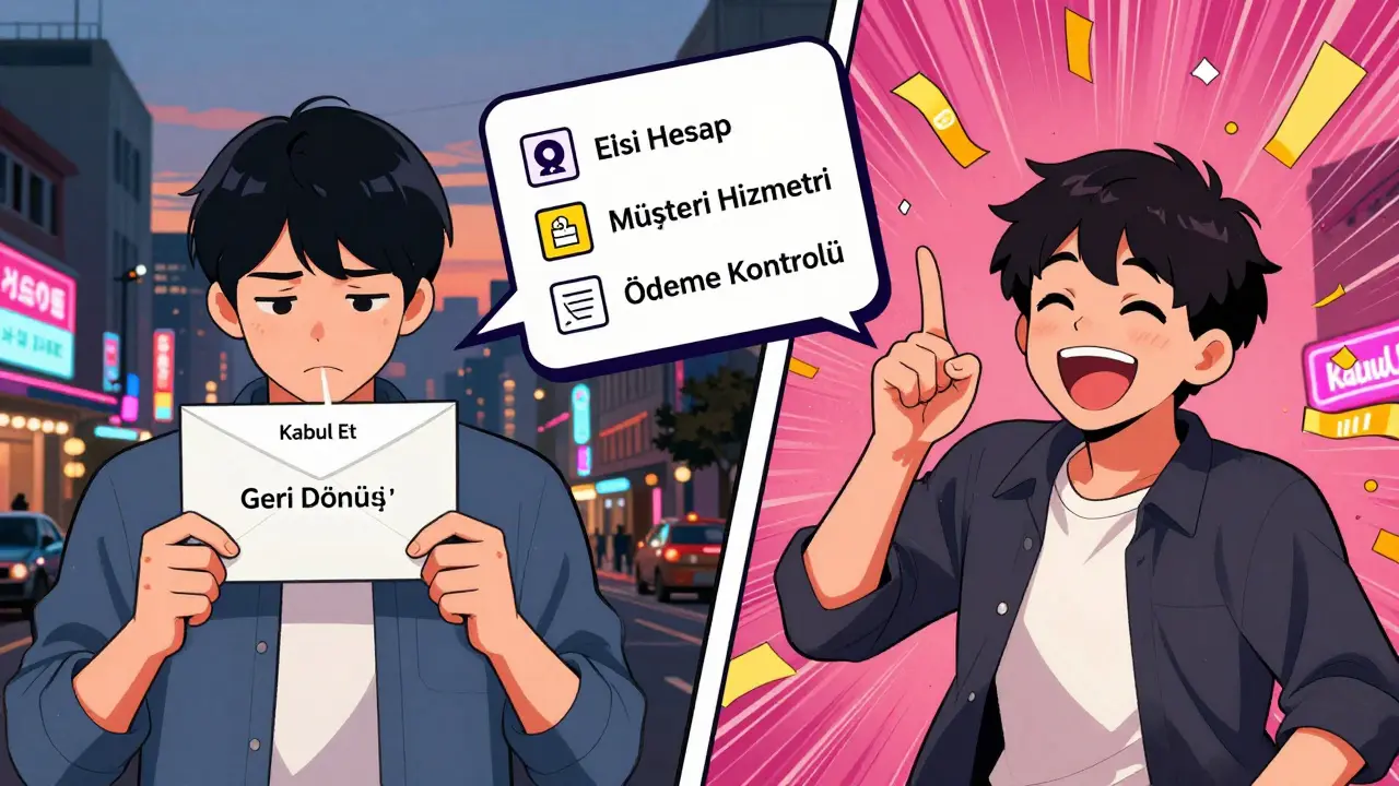 Bir kişinin e-postayı sildiği ve ardından indirimi kabul ettiği karşılaştırmalı sahne.