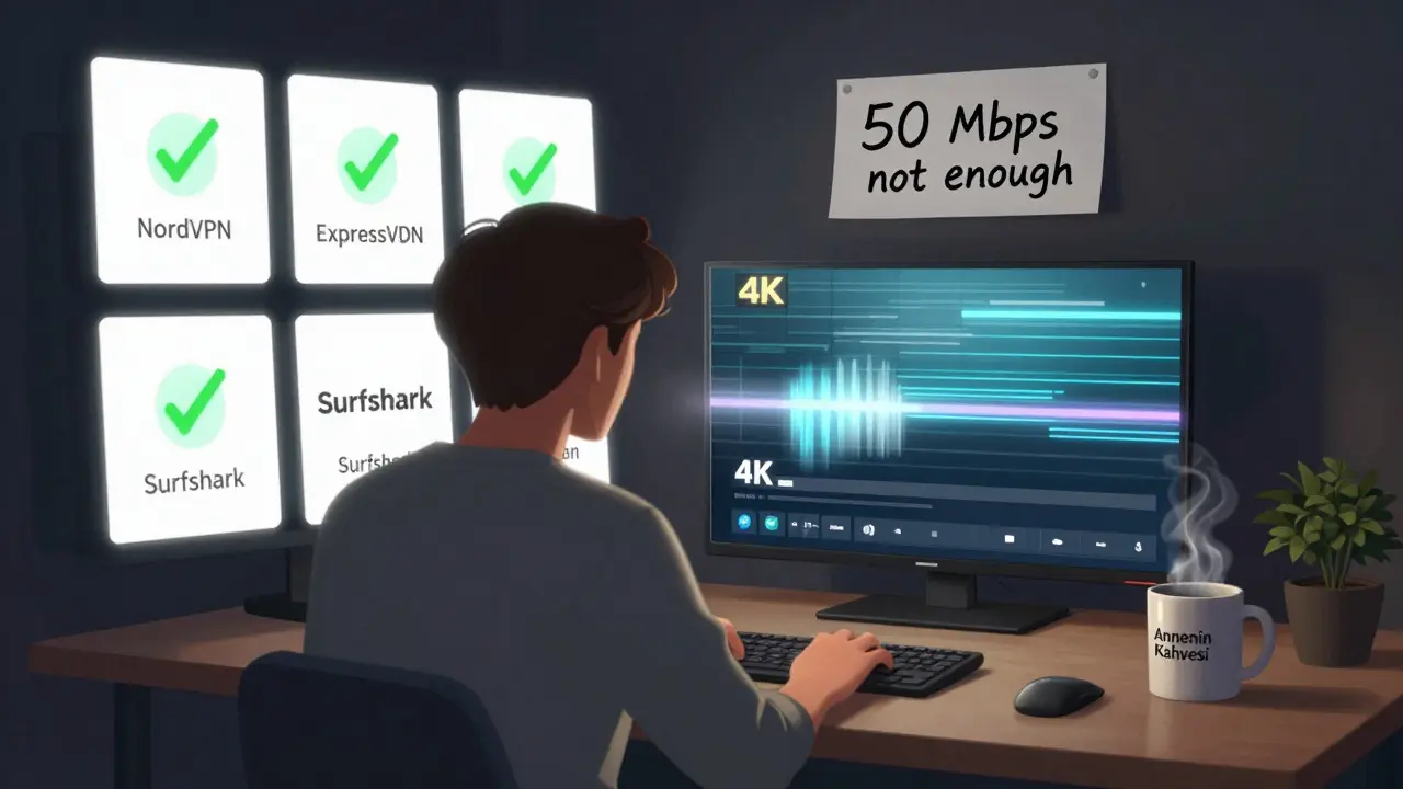 Yurtdışında yaşayan biri çeşitli VPN uygulamalarıyla 4K izleme sorunu yaşıyor.