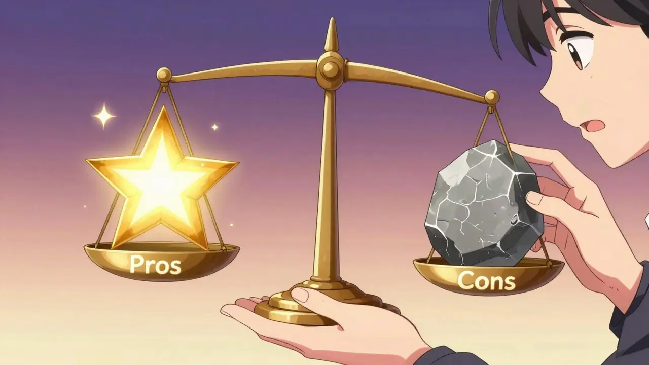 Artılar ve eksiler arasındaki dengeyi temsil eden bir terazi görseli.