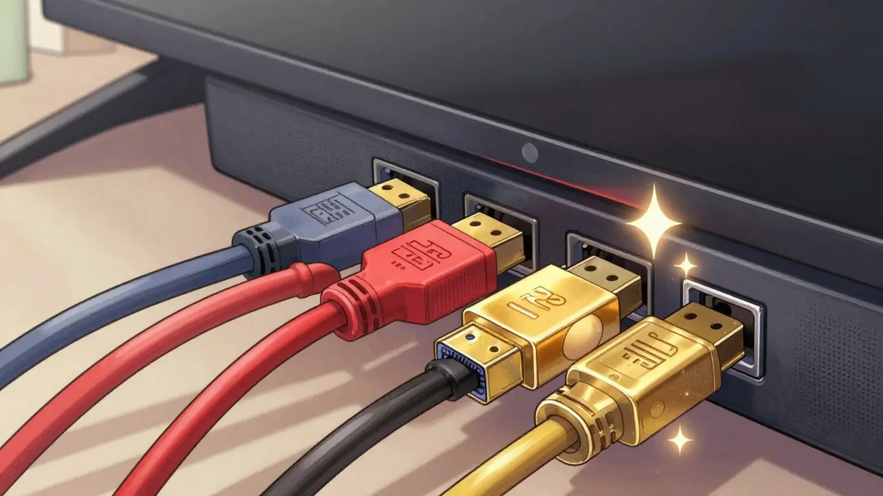 Farklı HDMI kablolarının televizyon arkasındaki portlara bağlanması