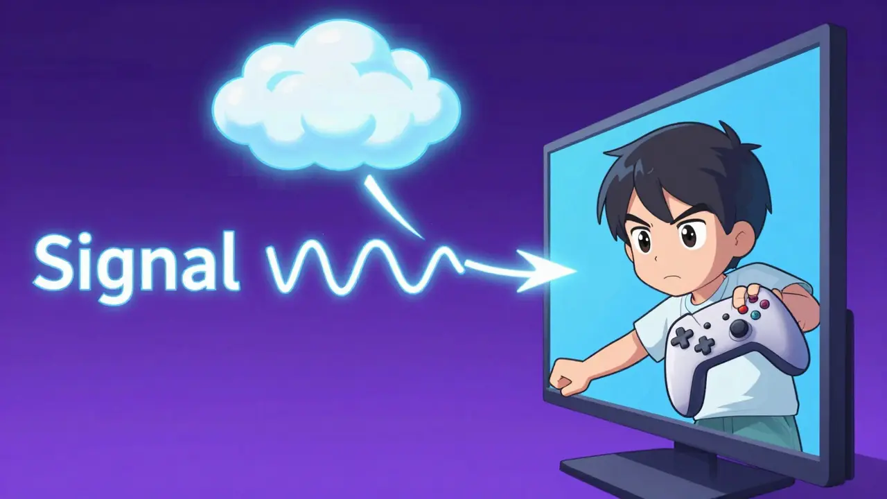 Kontrolcüden bulut sunucusuna giden sinyali gösteren gecikme kavramı