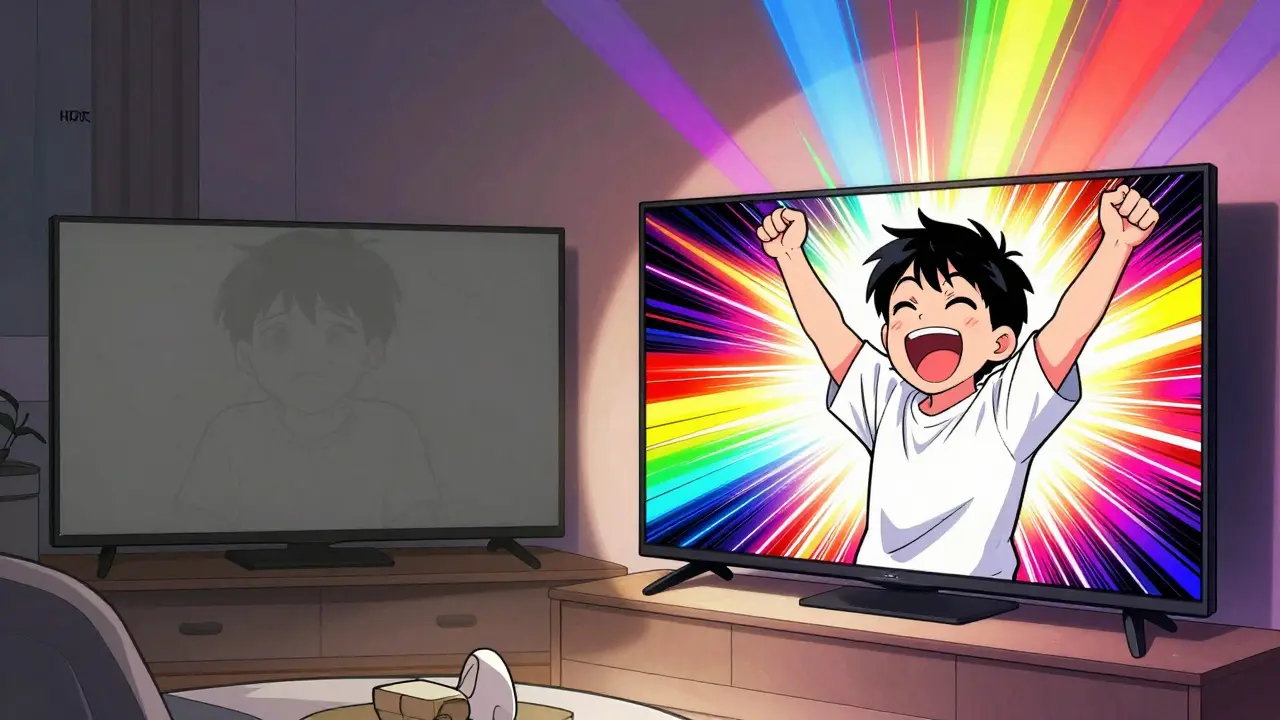 Yetersiz ve ideal HDR görüntü kalitesinin yan yana karşılaştırması