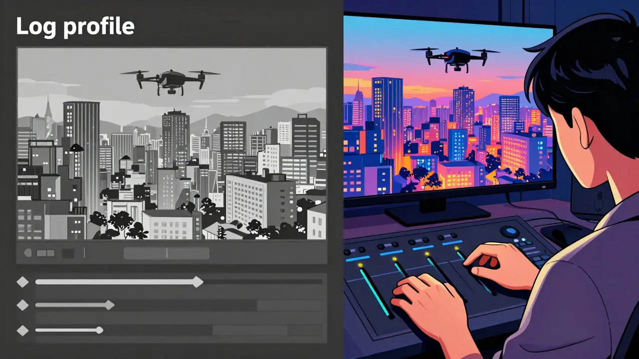 Renk düzeltmesi sürecini gösteren Kore webtoon stili illüstrasyon