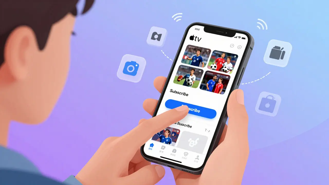 Bir kullanıcı akıllı telefonunda MLS Season Pass aboneliği için ödeme yapmaya hazırlanıyor.