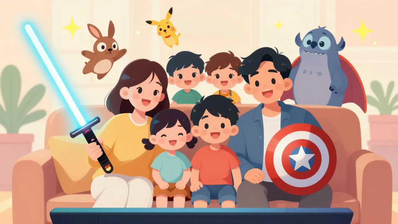 Marvel ve Star Wars unsurlarıyla mutlu bir aile izleme sahnesi