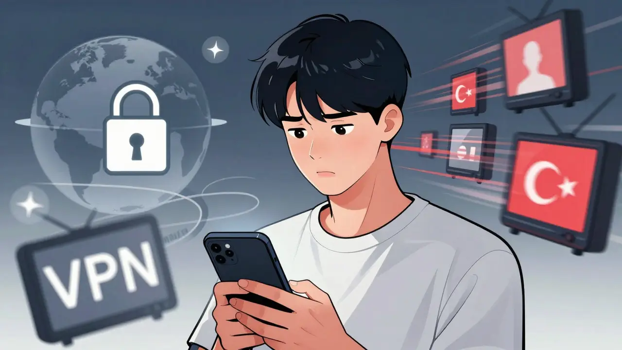 VPN ve coğrafi engellerle mücadele eden genç bir akış kullanıcısı